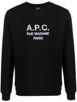 A.P.C. pull en coton biologique à logo imprimé - Noir - thumbnail