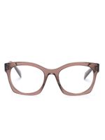 Prada Eyewear lunettes de vue transparentes à logo - Marron