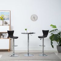 vidaXL Barkrukken 2 st draaibaar kunstleer zwart - thumbnail