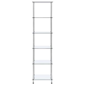 The Living Store Vitrinekast - Vitrinekast - 40 x 40 x 160 cm - 6 lagen - Gehard glas