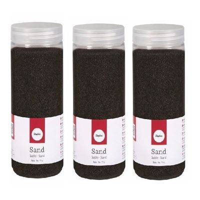 3x 475 ml decoratie materiaal zwart zand