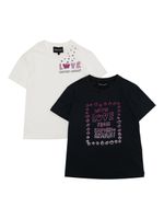 Emporio Armani Kids lot de deux t-shirts à logo imprimé - Blanc