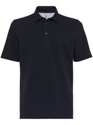 Brunello Cucinelli chemise en lin à boutonnière - Bleu