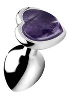 Gemstones Amethyst Heart Small Anal Plug - thumbnail