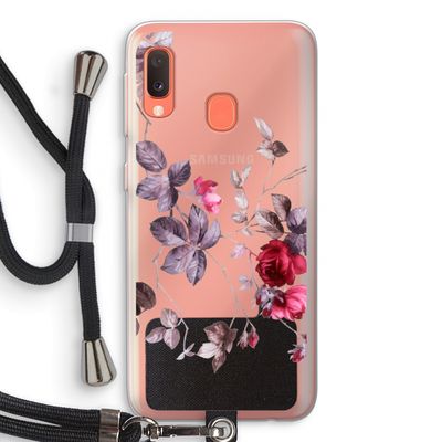 Mooie bloemen: Samsung Galaxy A20e Transparant Hoesje met koord