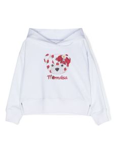 Monnalisa hoodie à ornements strassés - Blanc