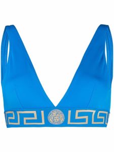 Versace haut de bikini à bordure Greca - Bleu