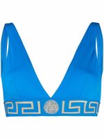 Versace haut de bikini à bordure Greca - Bleu