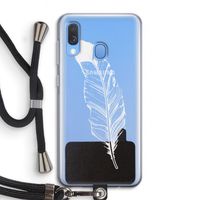 Pluim: Samsung Galaxy A40 Transparant Hoesje met koord