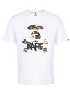 AAPE BY *A BATHING APE® t-shirt en coton à logo imprimé - Blanc