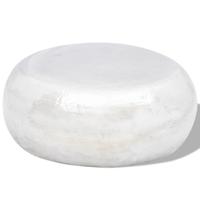 Salontafel gehamerd aluminium zilverkleurig