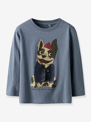 NMMROLF t-shirt met lange mouwen voor jongens NAME IT Boxy-Fit grijsblauw NMMROLF t-shirt met lange mouwen voor jongens NAME IT Boxy-Fit grijsblauw