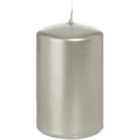Cilinderkaars/stompkaars - zilver - 5 x 8 cm - 18 branduren Cilinderkaars/stompkaars - zilver - 5 x 8 cm - 18 branduren