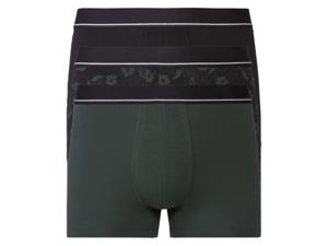 LIVERGY 3 heren boxers (XL, Donkergroen/zwart)