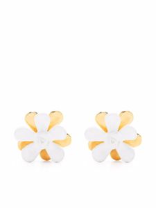 Marni puces d'oreilles à appliqué fleur - Blanc