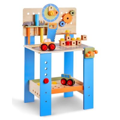 VEVOR Kinderwerkbank Houten 62-delige Speelgereedschappen Bouwgereedschappen vanaf 3 jaar