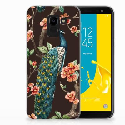 Samsung Galaxy J6 2018 | TPU Hoesje | Pauw met Bloemen