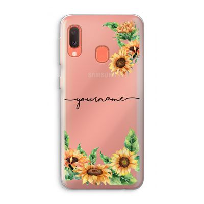 Zonnebloemen: Samsung Galaxy A20e Transparant Hoesje