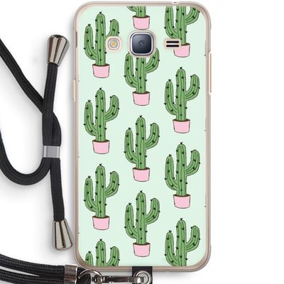 Cactus Lover: Samsung Galaxy J3 (2016) Transparant Hoesje met koord