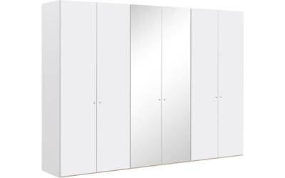 Goossens Kledingkast Easy Storage Ddk, Kledingkast 304 cm breed, 220 cm hoog, 4x draaideur en 2x spiegel draaideur midden