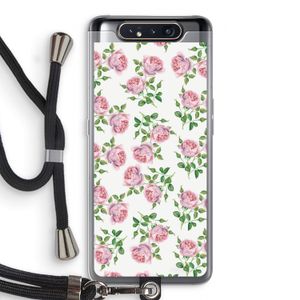 Kleine roosjes: Samsung Galaxy A80 Transparant Hoesje met koord