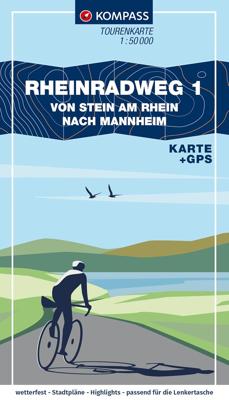 Fietskaart 7008 Rheinradweg 1 | Kompass