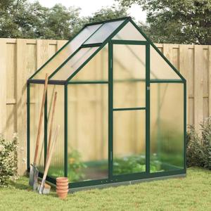 VidaXL Tuinkas met basisframe 169x114x202 cm aluminium groen
