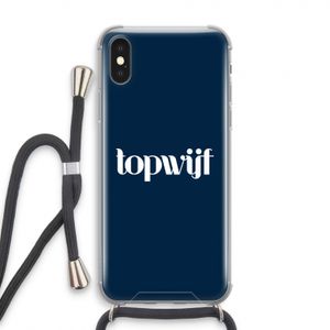 Topwijf Navy: iPhone XS Transparant Hoesje met koord