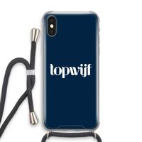 Topwijf Navy: iPhone XS Transparant Hoesje met koord