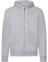 Fruit Of The Loom F401N Classic Hooded Sweat Jacket - Heather Grey - 4XL