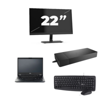 Fujitsu LIFEBOOK E5410 - Intel Core i3-10e Generatie - 14 inch - 16GB RAM - 256GB SSD - Windows 11 Home + 1x 22 inch Monitor