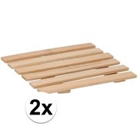 2x Bamboe pannenonderzetter 17 x 18 cm