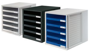 HAN Schubladenbox SCHRANK-SET 1401-14 Ladebox Lichtgrijs DIN A4 Aantal lades: 5