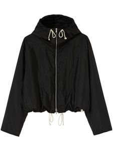 Jil Sander zip-up hooded jacket - Noir