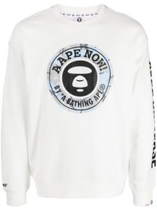 AAPE BY *A BATHING APE® sweat à logo imprimé - Blanc