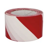 Afzettape - rood/wit - 50 mm x 30 m - pvc - markeertape