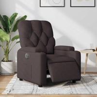 Fauteuil verstelbaar elektrisch stof donkerbruin