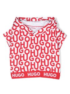 HUGO KIDS sweat sans manches à logo imprimé - Blanc