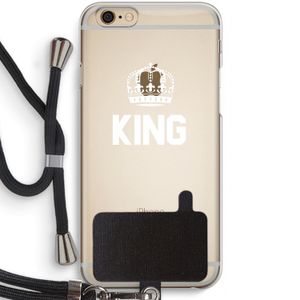 King zwart: iPhone 6 / 6S Transparant Hoesje met koord