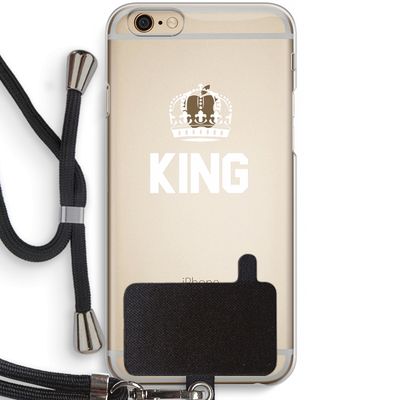 King zwart: iPhone 6 / 6S Transparant Hoesje met koord