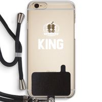 King zwart: iPhone 6 / 6S Transparant Hoesje met koord
