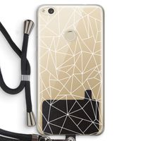 Geometrische lijnen wit: Huawei Ascend P8 Lite (2017) Transparant Hoesje met koord