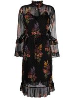 TWINSET robe superposée à fleurs - Noir