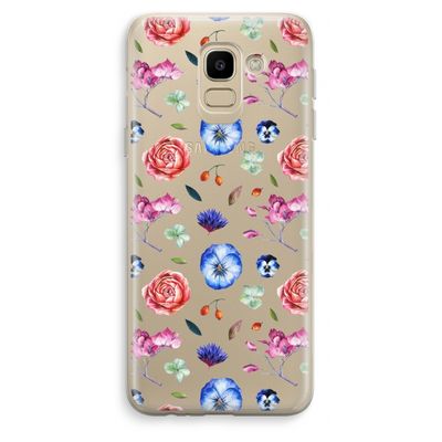 Bloemetjes: Samsung Galaxy J6 (2018) Transparant Hoesje