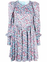 ROTATE BIRGER CHRISTENSEN robe mi-longue à fleurs - Bleu