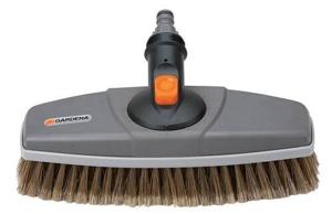 Gardena Wasborstel voor Auto & Caravan - Flexibel 30° Draaistuk, Zachte PET Haren, 27 cm Werkbreedte