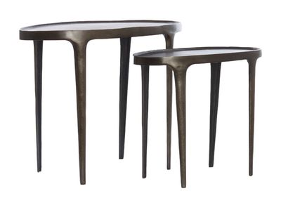 Light & Living Sidetable 'Arica' Set van 2 stuks, kleur Donkerbruin