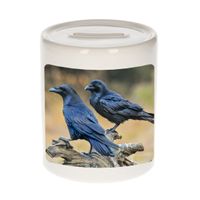 Foto raaf spaarpot 9 cm - Cadeau vogels liefhebber   -