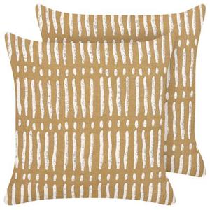 Beliani - SALIX - Sierkussen set van 2 - Beige - 45 x 45 cm - Katoen