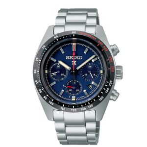 Seiko SSC815P1 Prospex Solar Chronograaf staal zilverkleurig-blauw 39 mm